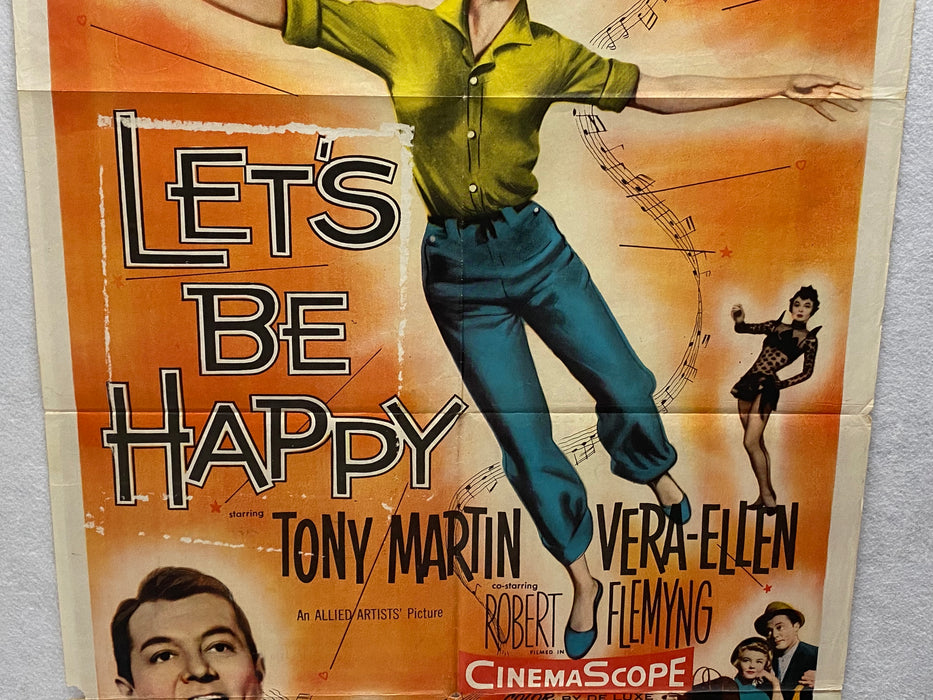 1957 Let's Be Happy 1SH Movie Poster 27 x 41 Vera-Ellen Tony Martin   - TvMovieCards.com