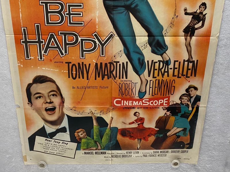 1957 Let's Be Happy 1SH Movie Poster 27 x 41 Vera-Ellen Tony Martin   - TvMovieCards.com