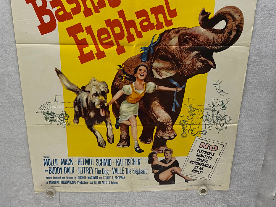 1962 The Bashful Elephant 1SH Movie Poster 27 x 41 Molly McGowan, Helmut Schmid   - TvMovieCards.com