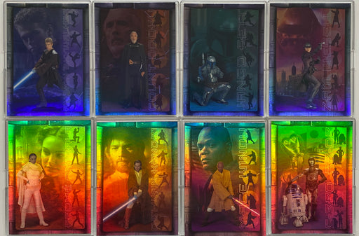 2002 Star Wars Attack of the Clones Prismatic Foil Chase Card Set 1-8 Topps   - TvMovieCards.com
