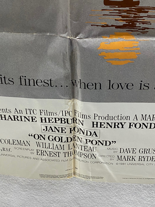 1981 On Golden Pond 1SH Movie Poster 27 x 41  Katharine Hepburn, Jane Fonda   - TvMovieCards.com