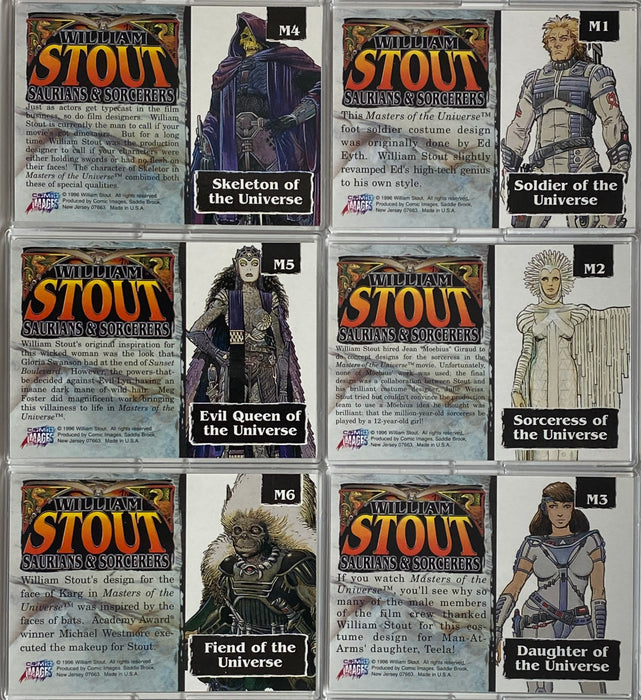 1996 William Stout Masters of the Universe MagnaChrome Chase Card Set M1-M6   - TvMovieCards.com