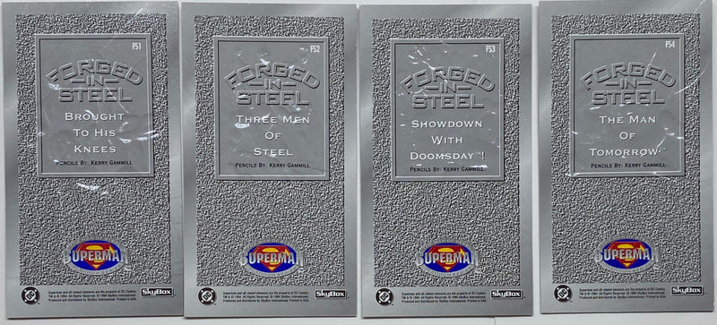 Superman Platinum Edition Forged-in-Steel SculptorCast Chase Card Set FS1-FS4   - TvMovieCards.com