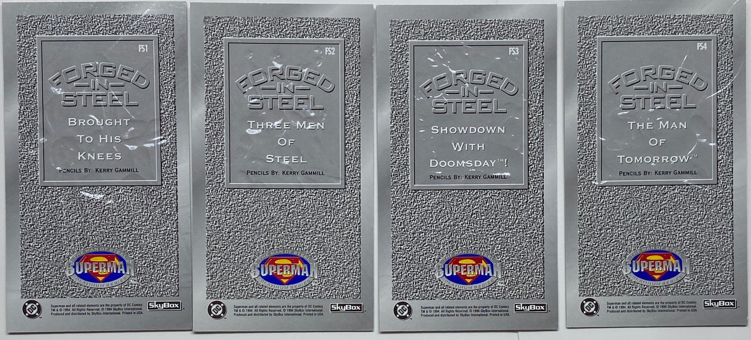 Superman Platinum Edition Forged-in-Steel SculptorCast Chase Card Set FS1-FS4   - TvMovieCards.com