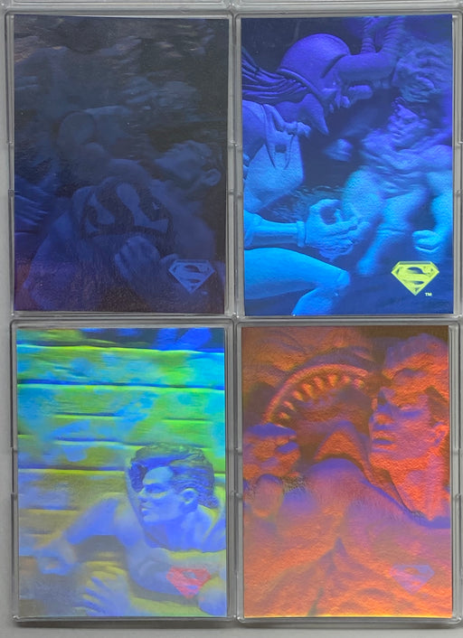 1996  Superman Holo Series Silver HoloAction Chase Card Set H1-H4 Skybox   - TvMovieCards.com