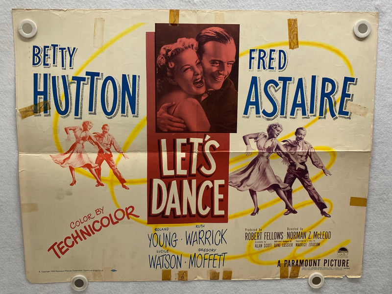 1950 Let's Dance Half Sheet Movie Poster 22 x 28 Betty Hutton, Fred Astaire   - TvMovieCards.com