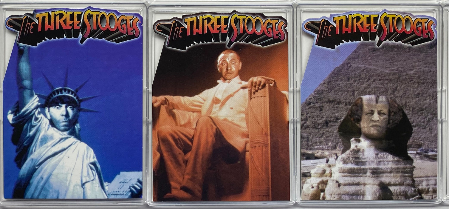 Three Stooges Die-Cut Diecut Chase Card Set #1-#3 DuoCards 1997   - TvMovieCards.com