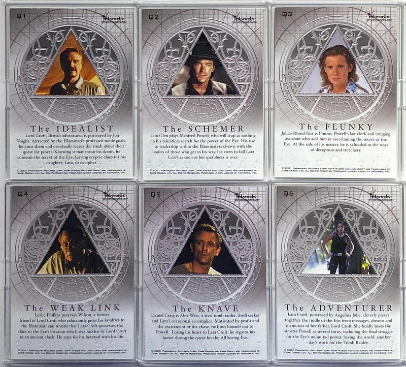 2001 Lara Croft Tomb Raider (Movie) Quest Foil Embossed Chase Card Set Q1-Q6   - TvMovieCards.com