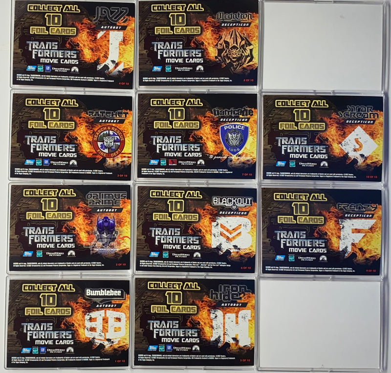 Transformers Movie Foil Chase Card Set 10 Cards Topps 2007   - TvMovieCards.com