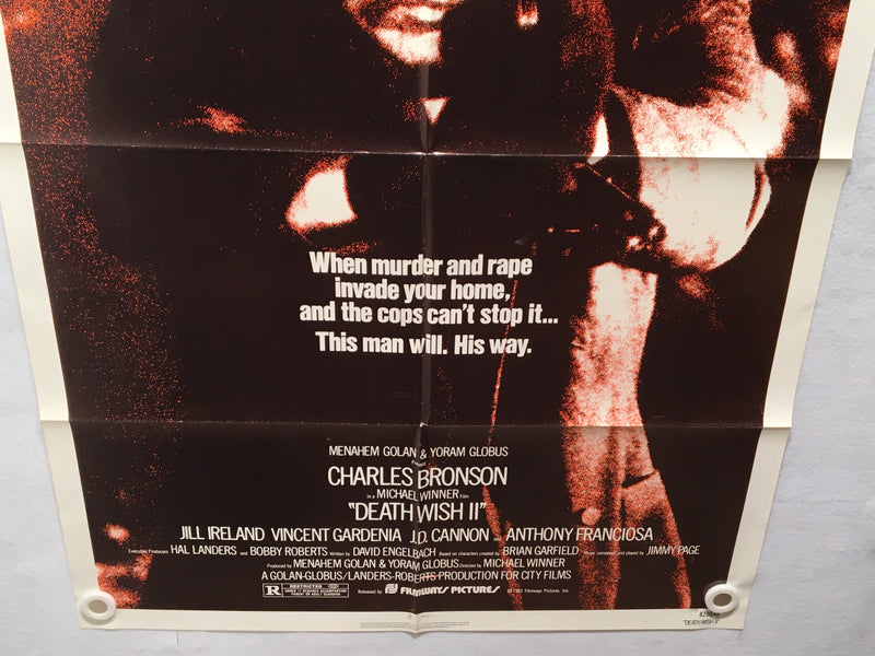 1982 Death Wish II Original 1SH Movie Poster 27 x 41 Charles Bronson   - TvMovieCards.com