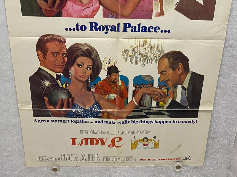 1965 Lady L 1SH Movie Poster 27 x 41 Sophia Loren, Paul Newman, David Niven   - TvMovieCards.com
