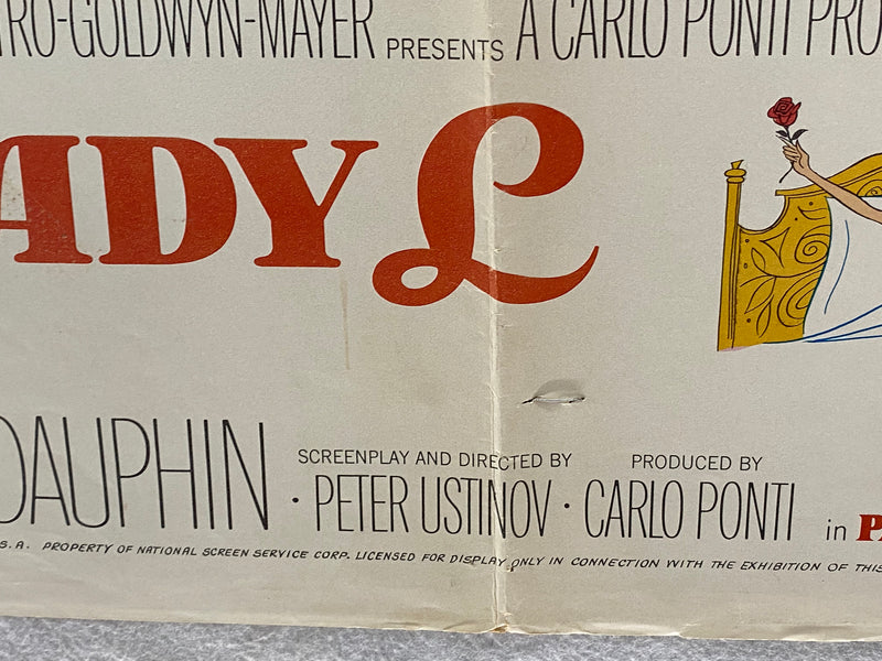 1965 Lady L 1SH Movie Poster 27 x 41 Sophia Loren, Paul Newman, David Niven   - TvMovieCards.com