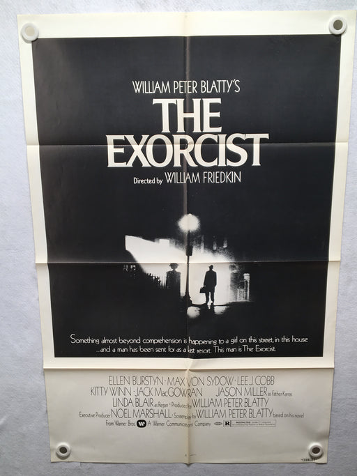 1973 The Exorcist Original Movie Poster 27 x 41 Black and White Version Folded   - TvMovieCards.com