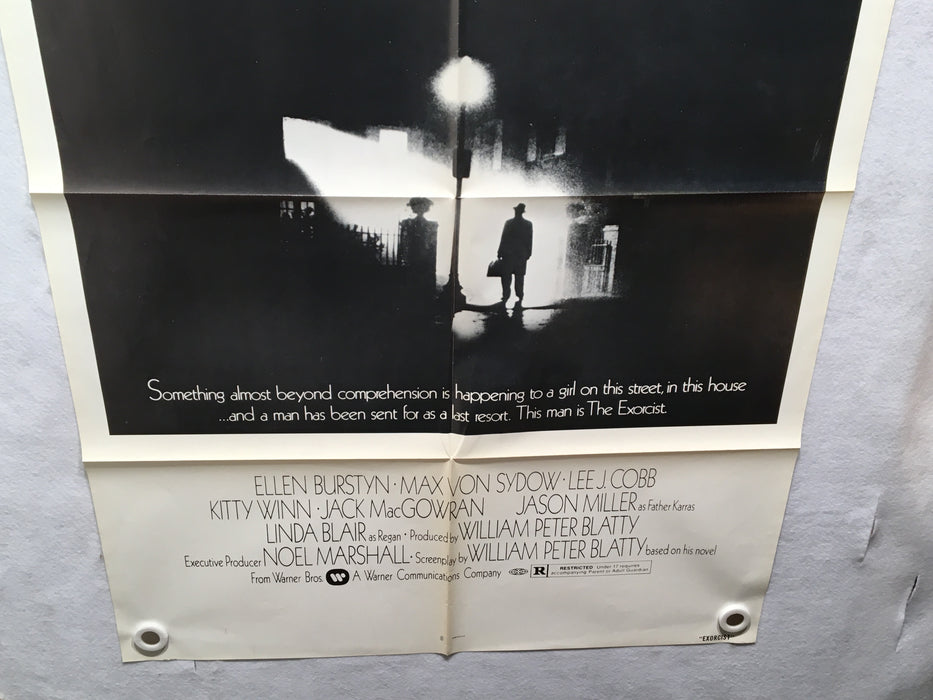 1973 The Exorcist Original Movie Poster 27 x 41 Black and White Version Folded   - TvMovieCards.com