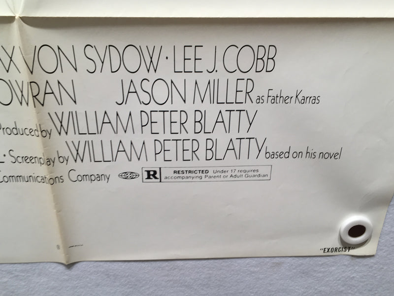 1973 The Exorcist Original Movie Poster 27 x 41 Black and White Version Folded   - TvMovieCards.com