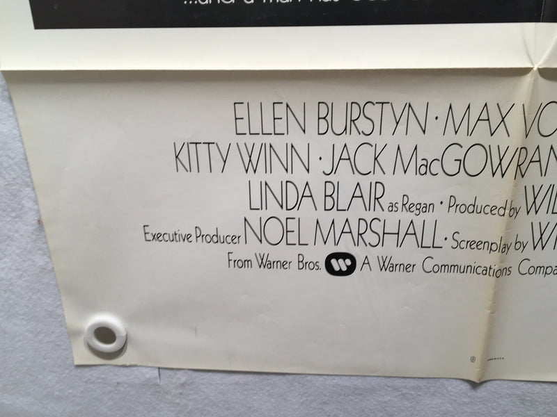 1973 The Exorcist Original Movie Poster 27 x 41 Black and White Version Folded   - TvMovieCards.com