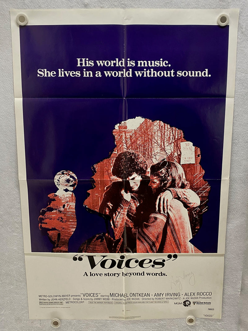 1979 Voices 1SH Movie Poster 27 x 41 Michael Ontkean, Signed by Amy Irving   - TvMovieCards.com