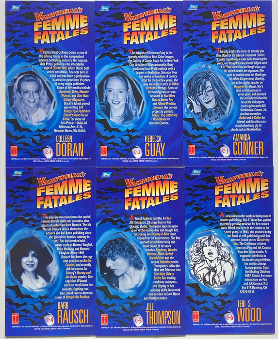 1995 Vampirella Gallery Chrome Fellow Femme Fatales Chase Card Set #C1-C6 Topps   - TvMovieCards.com