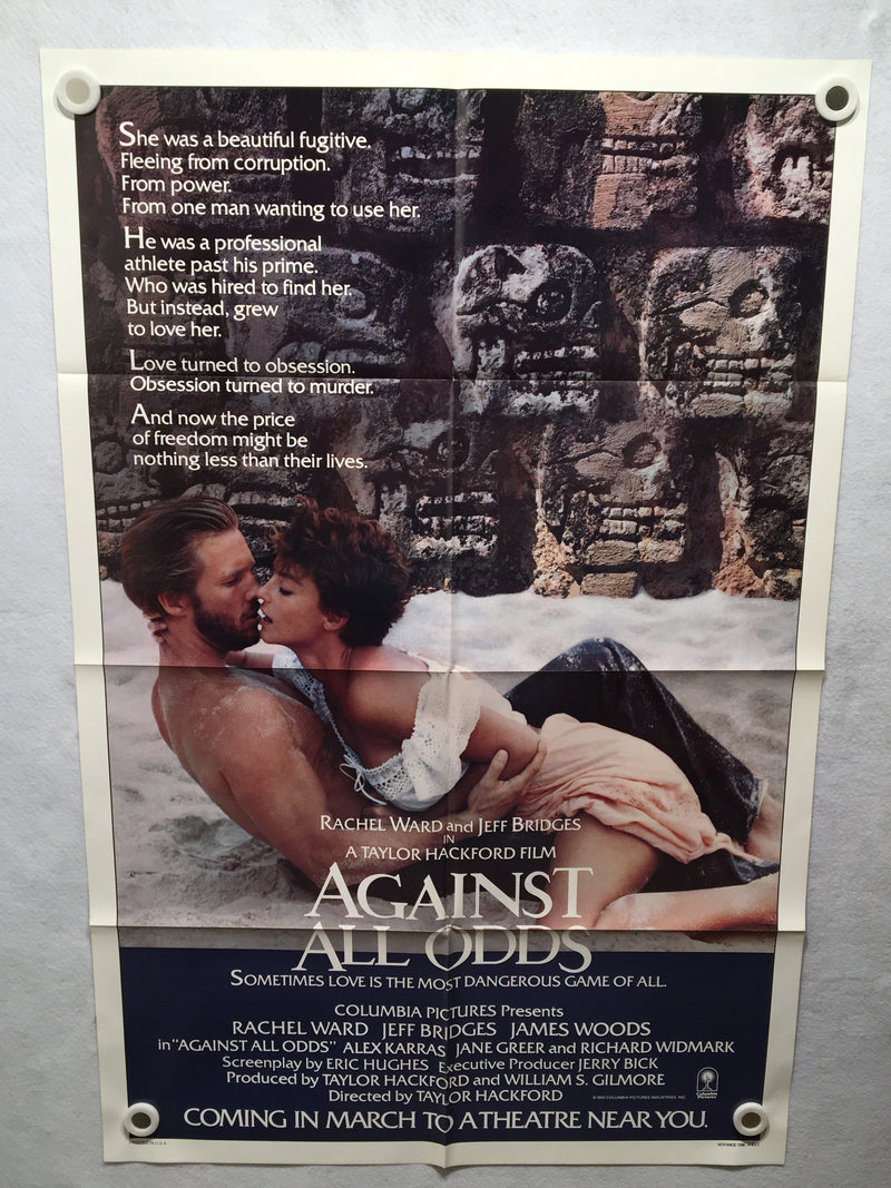 1983 Against All Odds Original 1SH Movie Poster 27 x 41 Advance Jeff Bridges   - TvMovieCards.com