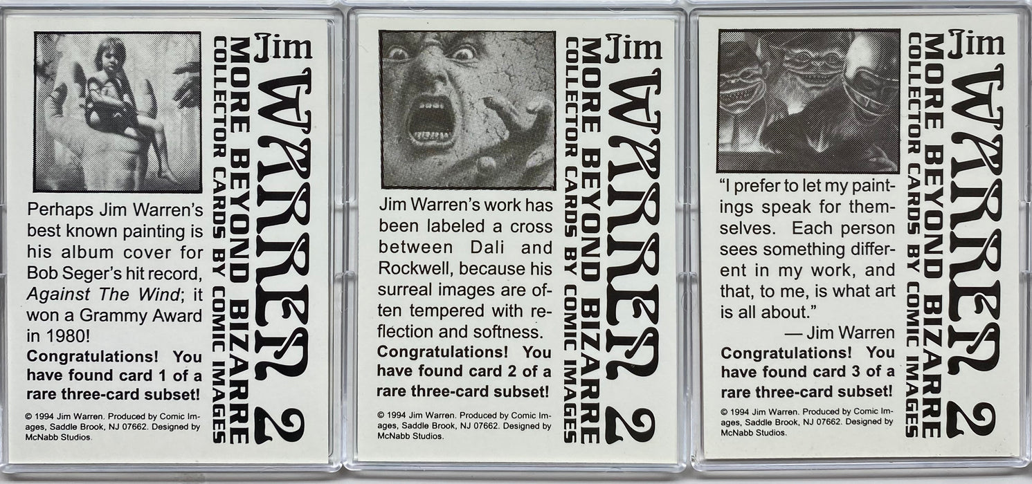 More Beyond Bizarre Jim Warren 2 Evil Eyes Chase Set #1-3 Card Comic Images 1994   - TvMovieCards.com