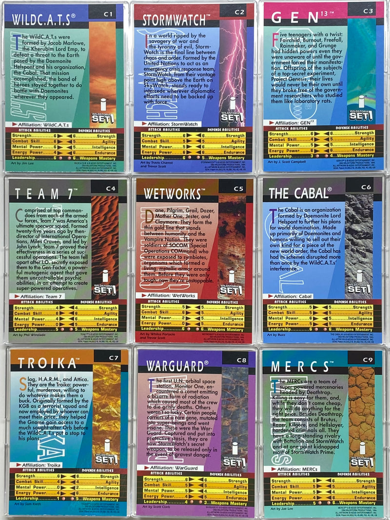 1994 WildStorm Set I All Chromium HoloChrome Chase Card Set C1-C9 Wildstorm   - TvMovieCards.com