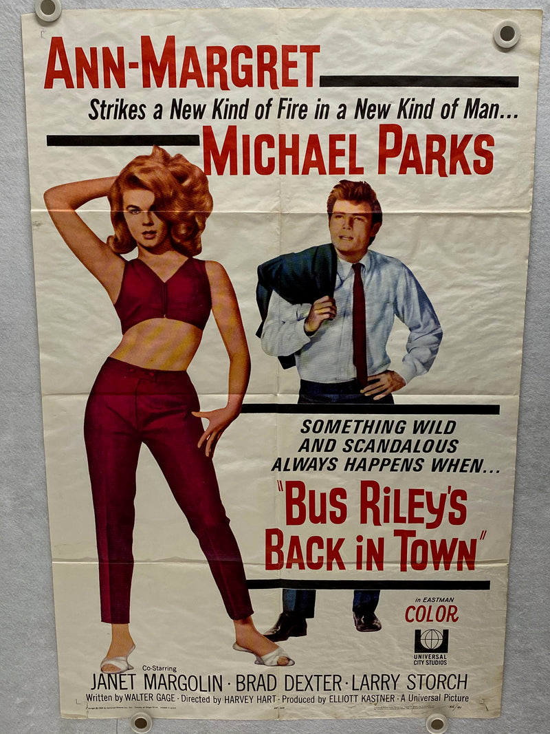 1965 Bus Riley's Back in Town 1SH Movie Poster 27 x 41   - TvMovieCards.com