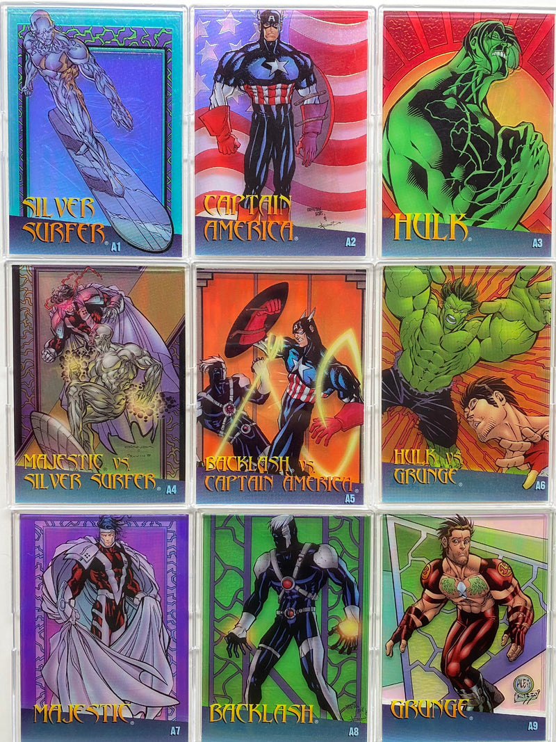 1997 Marvel vs. WildStorm Clearchrome Chase Card Set A1-A9 Fleer/Skybox   - TvMovieCards.com