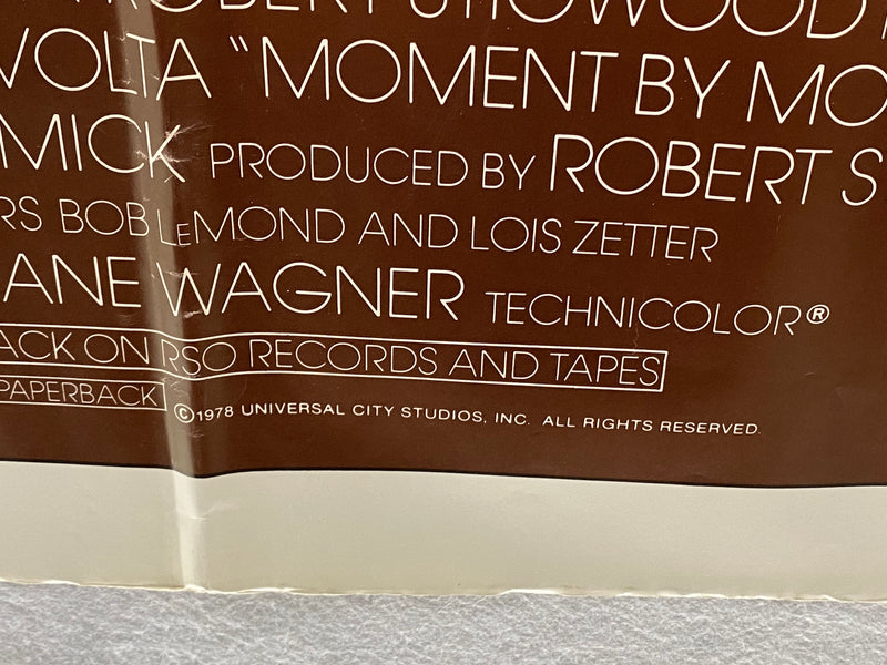 1978 Moment by Moment 1SH Movie Poster 27 x 41 Lily Tomlin, John Travolta   - TvMovieCards.com