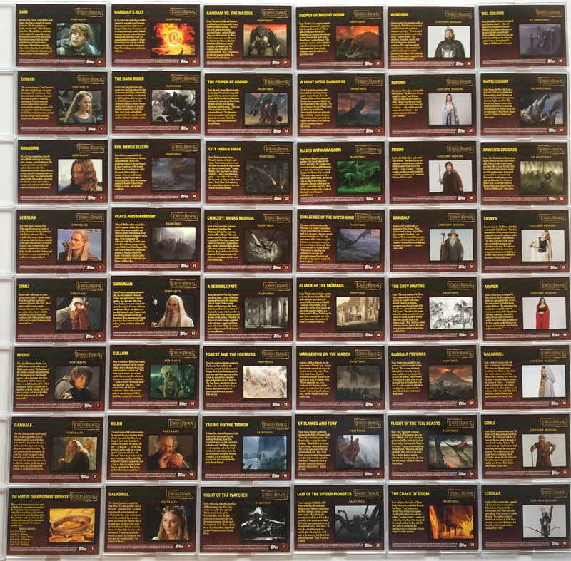 Lord of the Rings Masterpieces Series One Base Card Set 90 Cards   - TvMovieCards.com