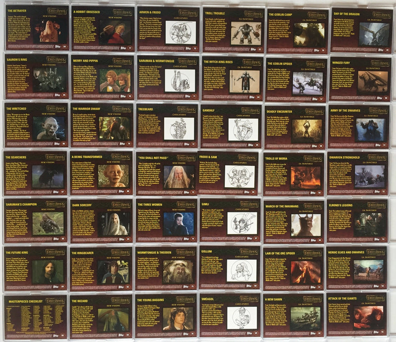 Lord of the Rings Masterpieces Series One Base Card Set 90 Cards   - TvMovieCards.com