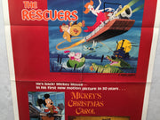 1983 Mickey`s Christmas Carol & The Rescuers Original 1SH Movie Poster Disney   - TvMovieCards.com
