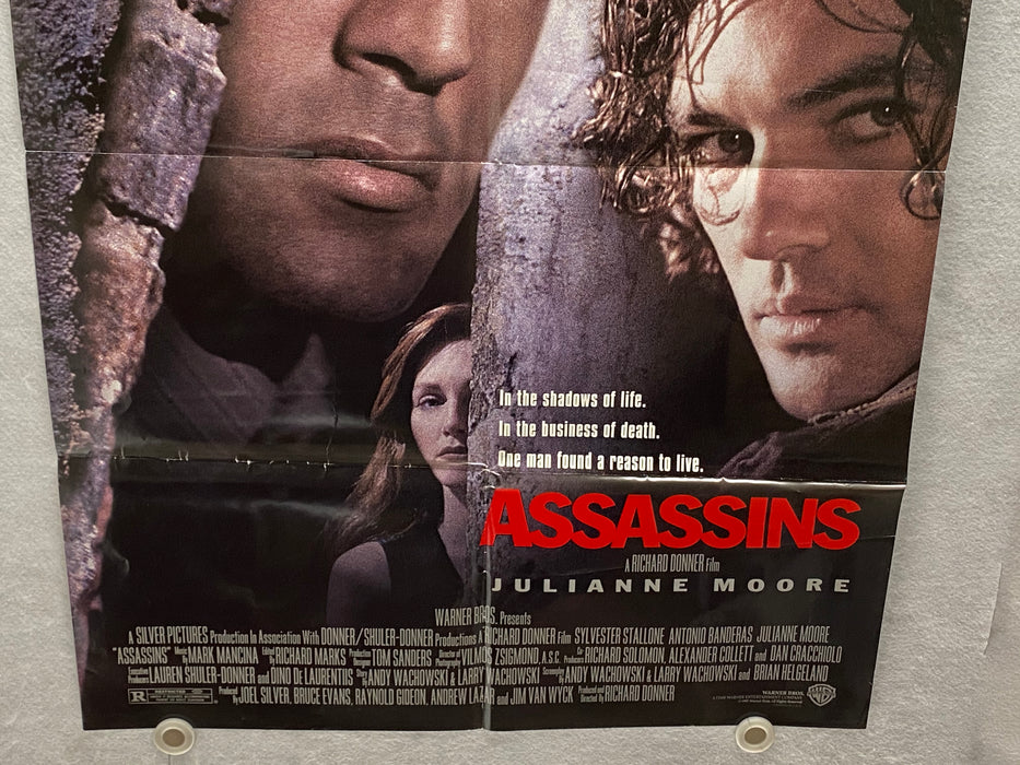 1995 Assassins 1SH Movie Poster 27 x 41 Sylvester Stallone, Antonio Banderas   - TvMovieCards.com