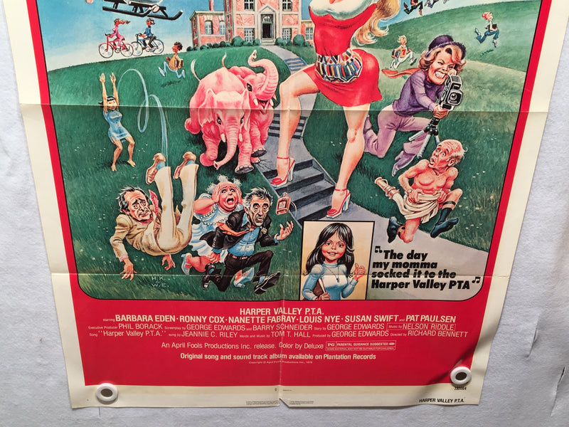 1978 Harper Valley PTA One Sheet Original Movie Poster 27x41   - TvMovieCards.com
