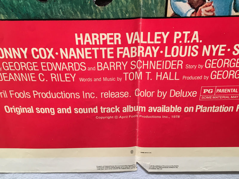 1978 Harper Valley PTA One Sheet Original Movie Poster 27x41   - TvMovieCards.com