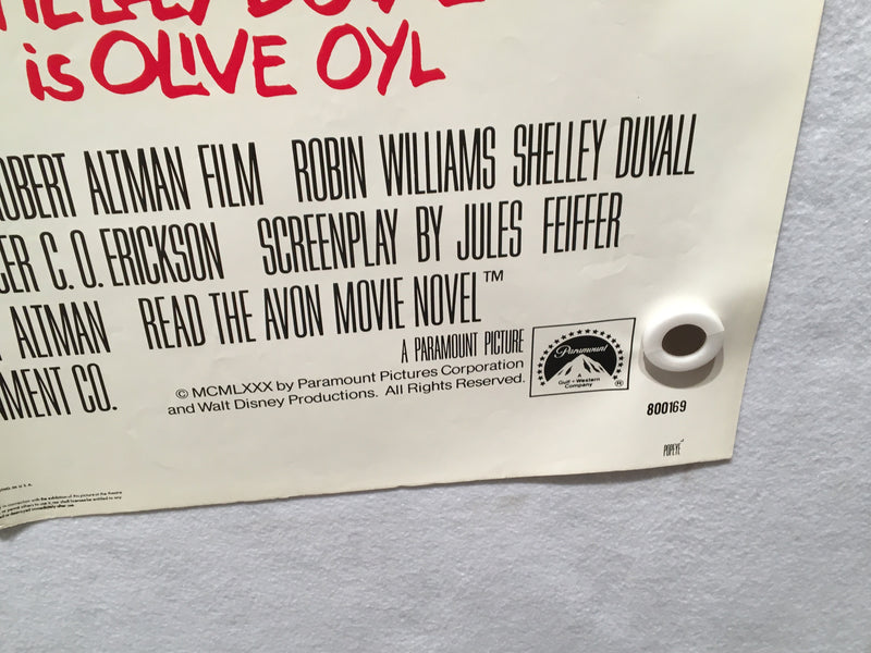 1980 Popeye Original 1SH Movie Poster 27 x 41 Robin Williams Shelley Duvall   - TvMovieCards.com