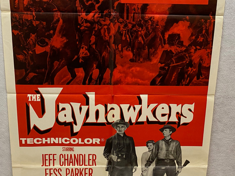 1959 The Jayhawkers! 1SH Movie Poster 27 x 41 Jeff Chandler, Fess Parker   - TvMovieCards.com