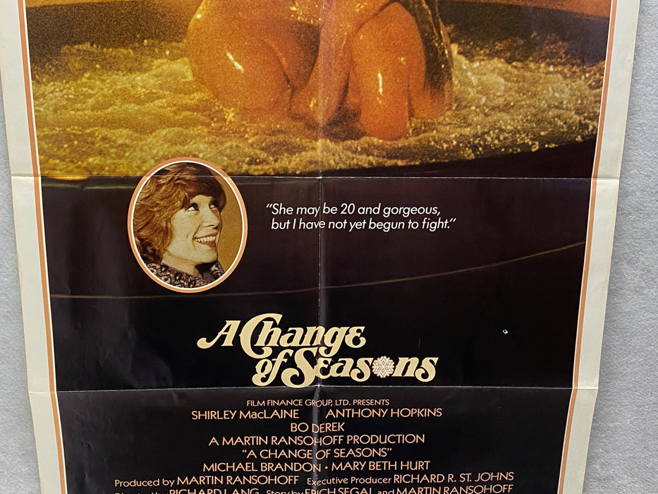 1980 A Change of Seasons 1SH Movie Poster 27 x 41 Shirley MacLaine Bo Derek   - TvMovieCards.com