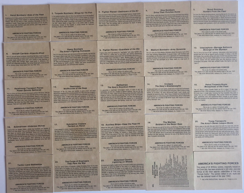 America's Fighting Forces World War II Reprint Card Set 25 Cards 1983   - TvMovieCards.com