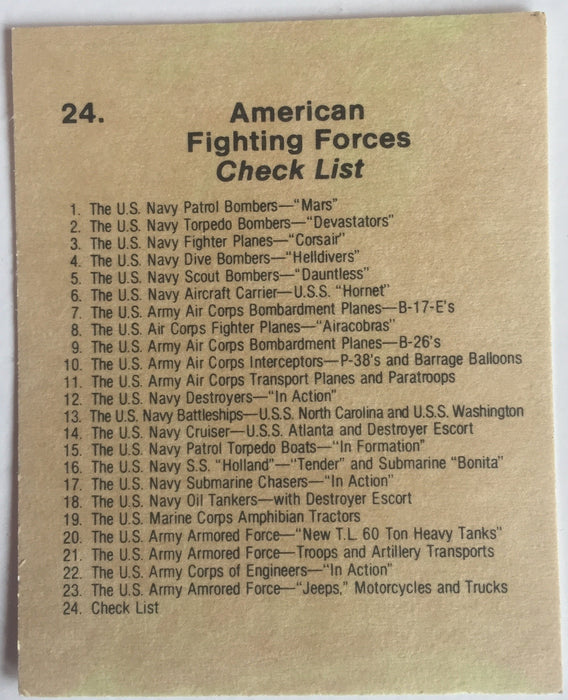 America's Fighting Forces World War II Reprint Card Set 25 Cards 1983   - TvMovieCards.com