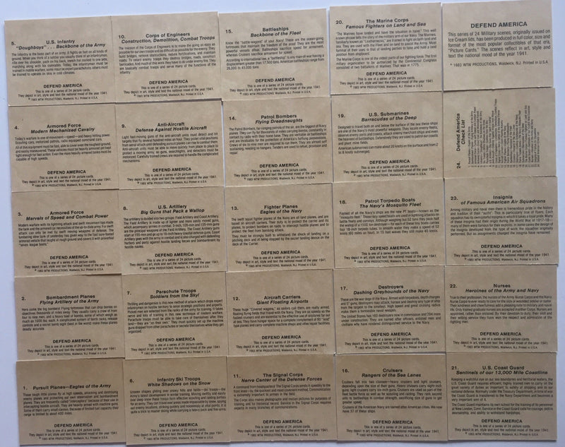 Defend America World War II Reprint Card Set 25 Cards 1983   - TvMovieCards.com