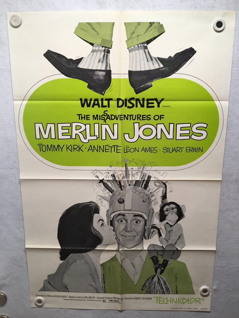 1972 The Misadventures of Merlin Jones Original 1SH Movie Poster 27 x 41   - TvMovieCards.com