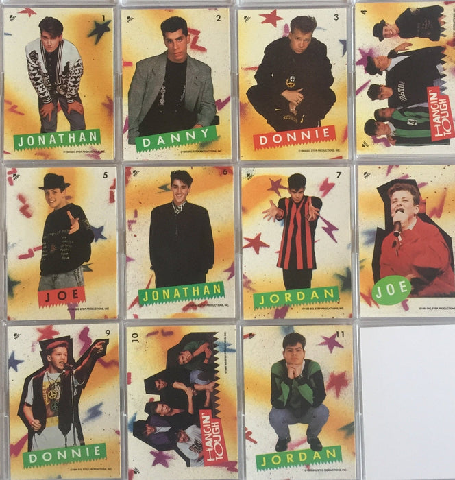 New Kids on the Block Music Sticker Card Set by Topps 11 cards with Mustaches   - TvMovieCards.com