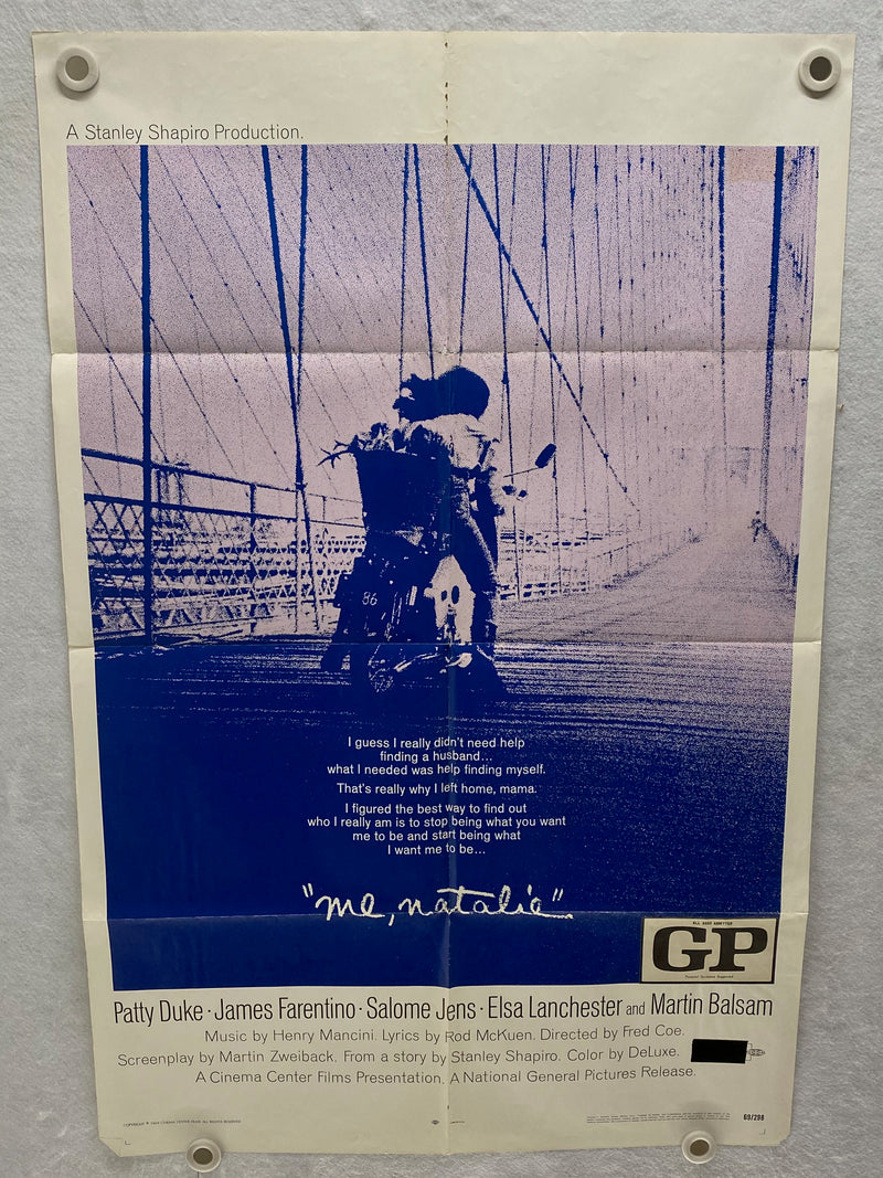 1969 Me, Natalie 1SH Movie Poster 27 x 41 Patty Duke, James Farentino   - TvMovieCards.com