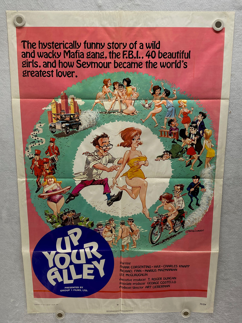 1972 Up Your Alley 1SH Movie Poster 27 x 41 Frank Corsentino, Haji, Michael Finn   - TvMovieCards.com