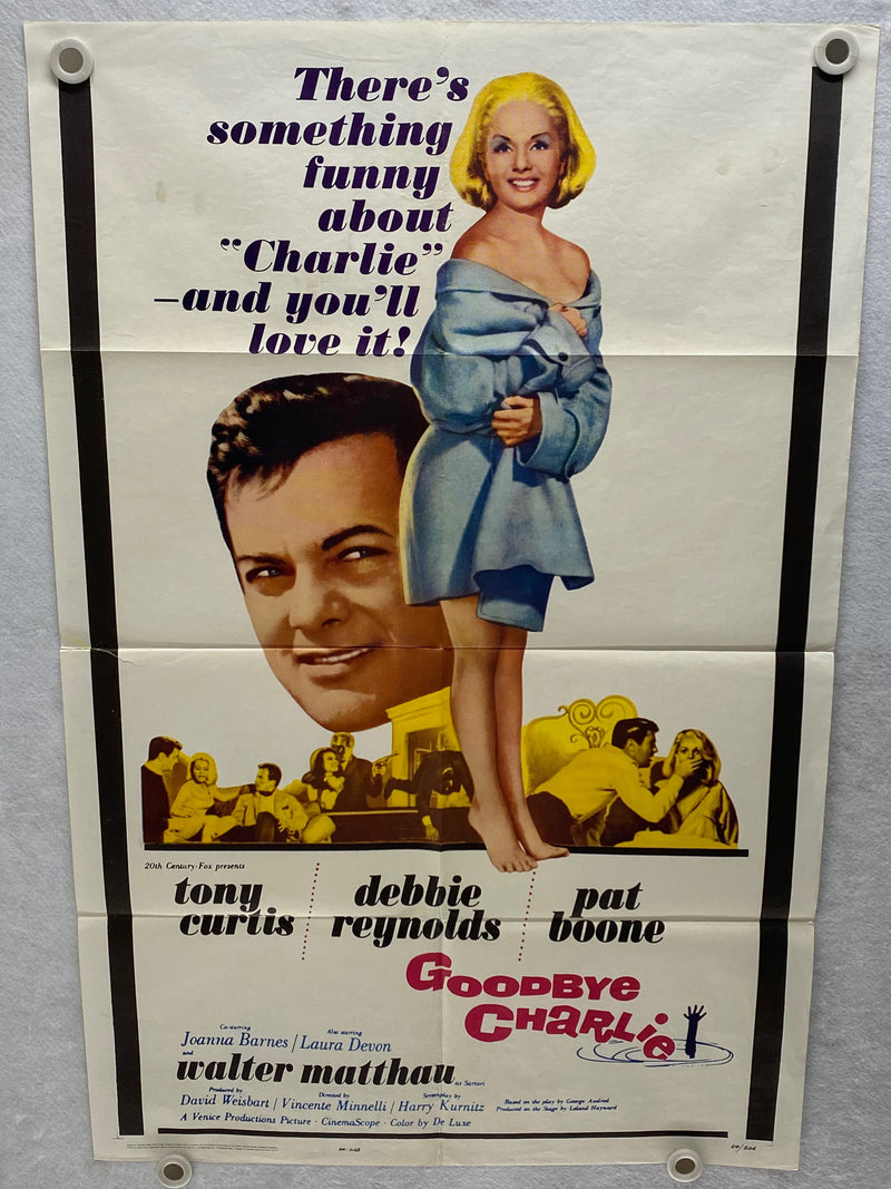1964 Goodbye Charlie 1SH Movie Poster 27 x 41 Tony Curtis, Debbie Reynolds   - TvMovieCards.com