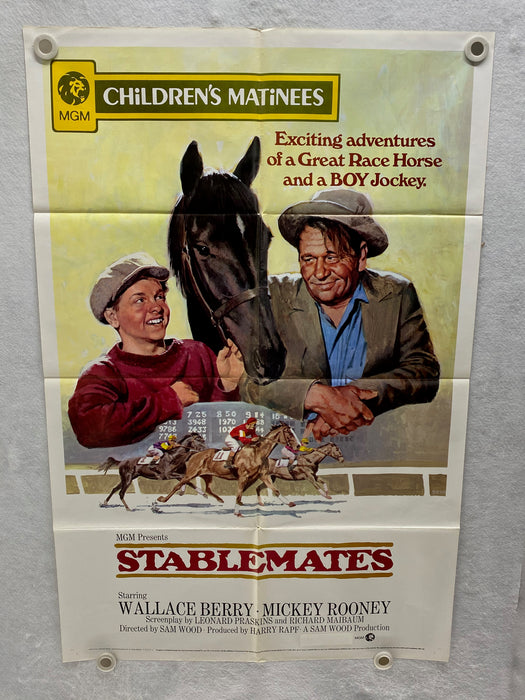 1973 Stable Mates 1SH Movie Poster 27 x 41  Wallace Beery, Mickey Rooney, Arthur   - TvMovieCards.com