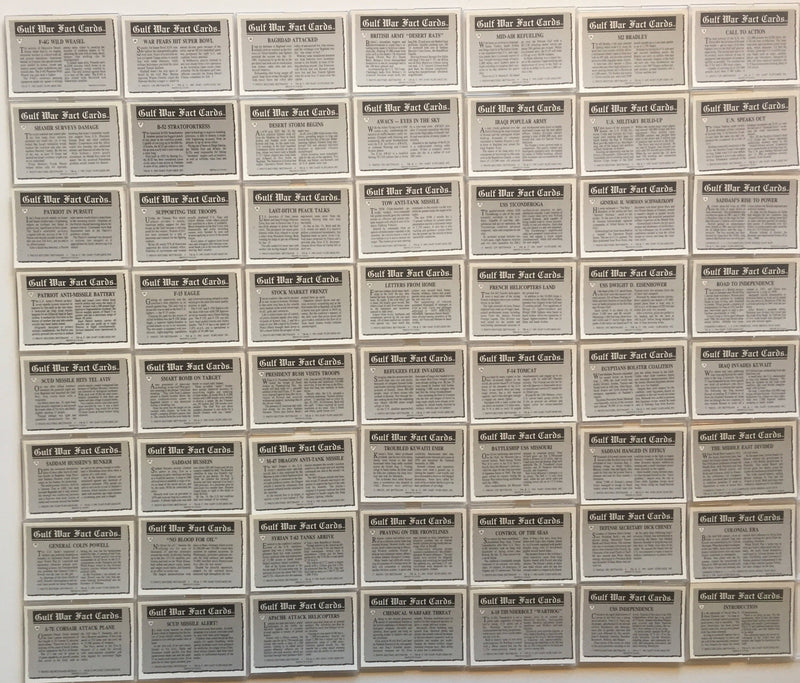 Desert Storm Gulf War Facts Base Card Set 100 Cards Dart   - TvMovieCards.com