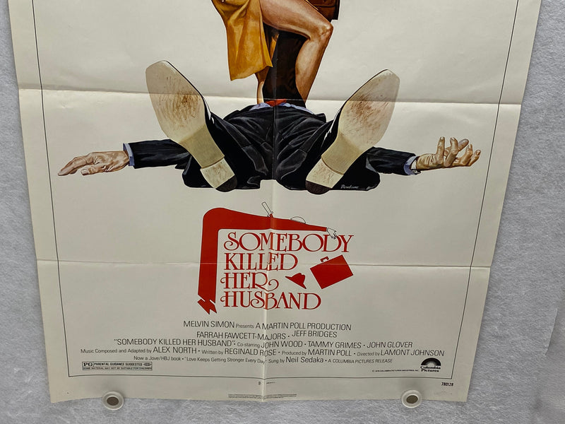1978 Somebody Killed Her Husband 1SH Movie Poster 27 x 41 Farrah Fawcett, Jeff B   - TvMovieCards.com
