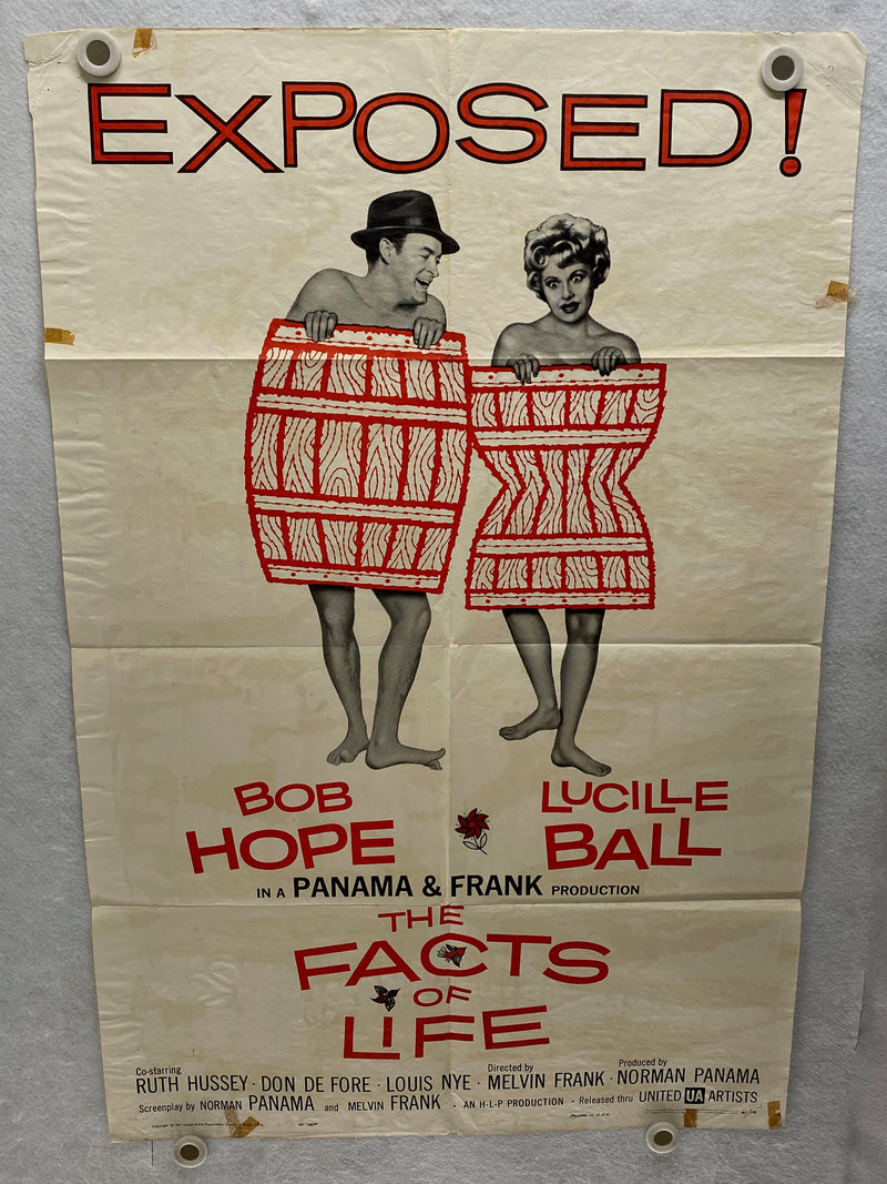 1960 The Facts of Life 1SH Movie Poster 27x41 Bob Hope Lucille Ball Ruth Hussey   - TvMovieCards.com