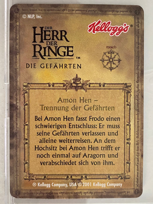 Lord of the Rings Fellowship Lenticular Trading Card Set 24 Cards German Kellogg   - TvMovieCards.com